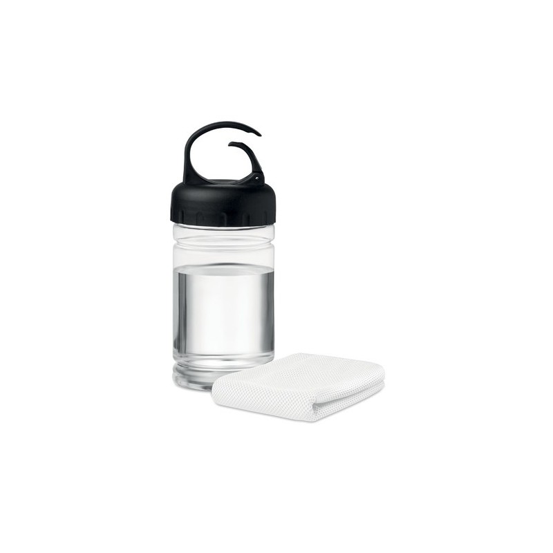 Bouteille  de sport avec serviette personnalisée - FRIS Matières : PET Couleurs : blanc goodies publicitaire événementiel