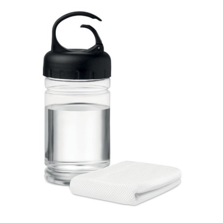 Bouteille  de sport avec serviette personnalisée - FRIS Matières : PET Couleurs : blanc goodies publicitaire événementiel