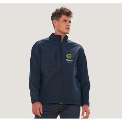 Veste Softshell Imperméable et Chaude Personnalisée Relax Taille textile : 4XL Couleurs : bleu abysse cadeau client original