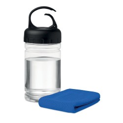 Bouteille  de sport avec serviette personnalisée - FRIS Matières : PET Couleurs : bleu royal impression haute définition