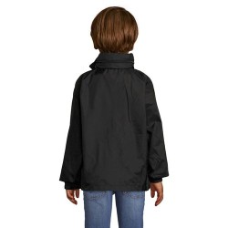 Veste Coupe-Vent Enfant Personnalisable Éco-responsable - SOL'S SURF KIDS Taille textile : 4XL Couleurs : noir marquage couleur 