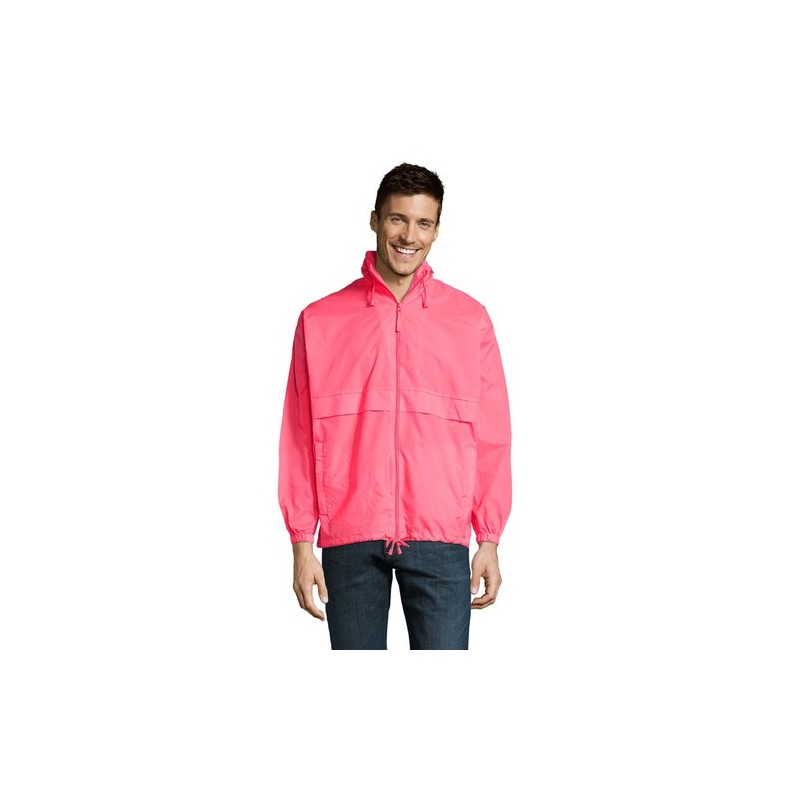 Veste Coupe-Vent Unisexe Personnalisable Éco-responsable - Sol's SURF Taille textile : L Couleurs : rose fluo impression haute d