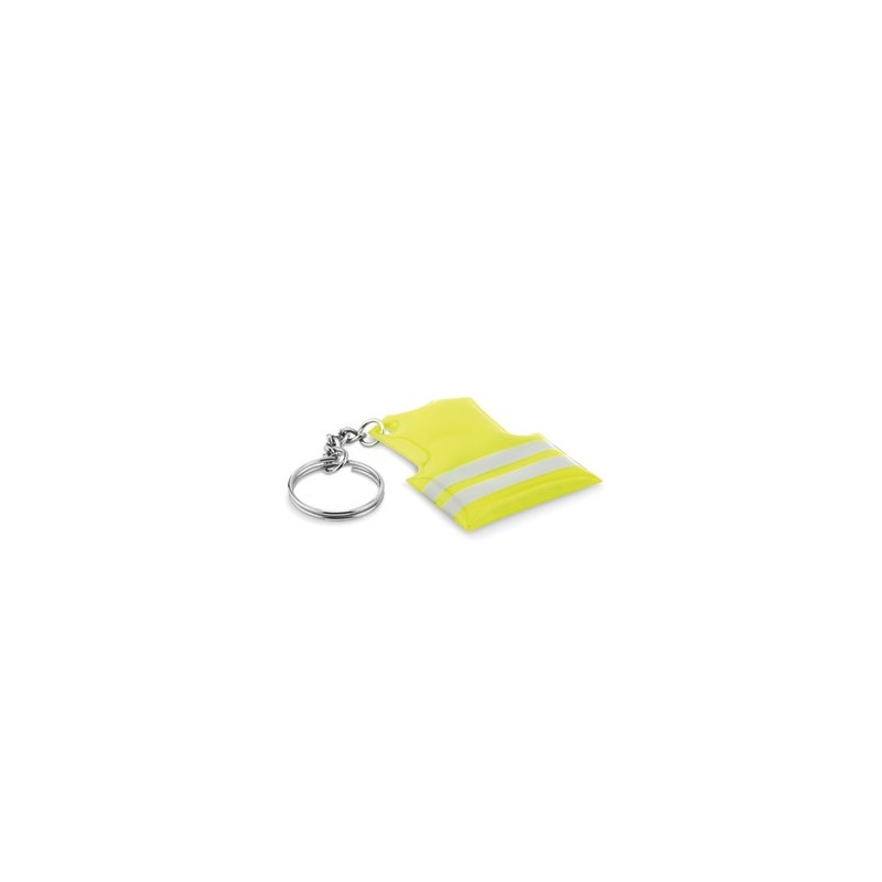 Porte-clés de sécurité personnalisés et visibles - Gilet Visible Matières : PVC Couleurs : jaune fluo personnalisable avec votre