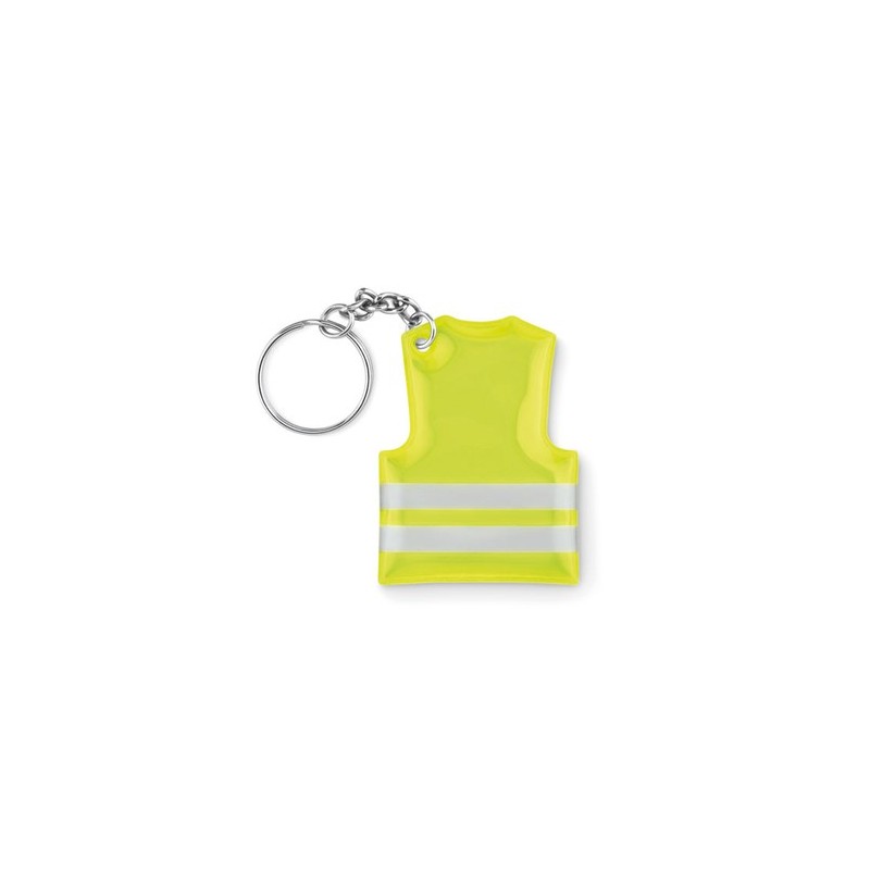 Porte-clés de sécurité personnalisés et visibles - Gilet Visible Matières : PVC Couleurs : jaune fluo cadeau entreprise pas cher