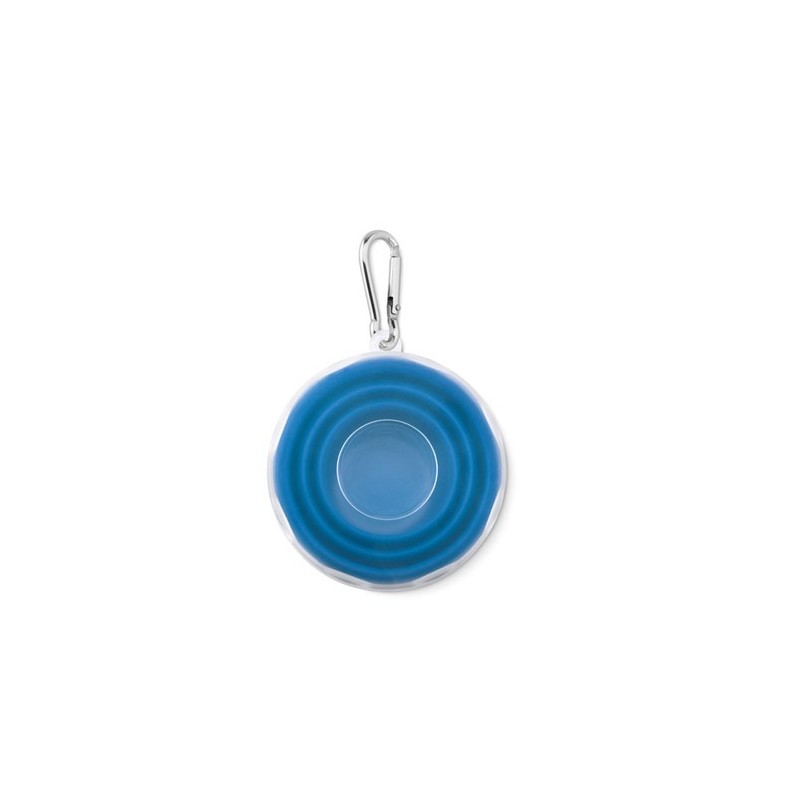 Tasse pliable  avec pilulier - CUP PILL Matières : silicone Couleurs : bleu personnalisable avec votre logo