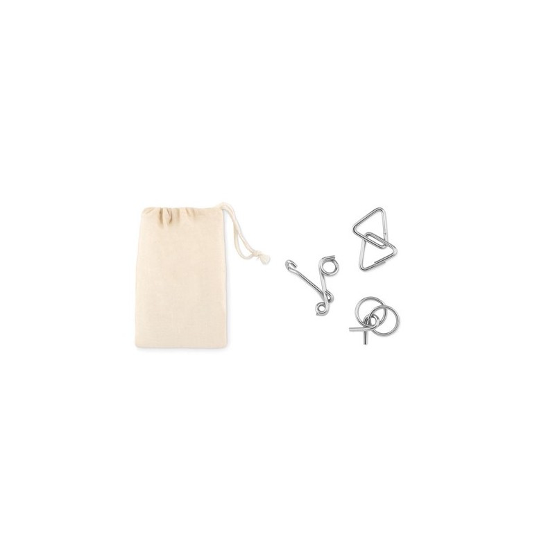 Casses-têtes en métal personnalisés - THREENATS (3 pièces) Matières : métal Couleurs : beige