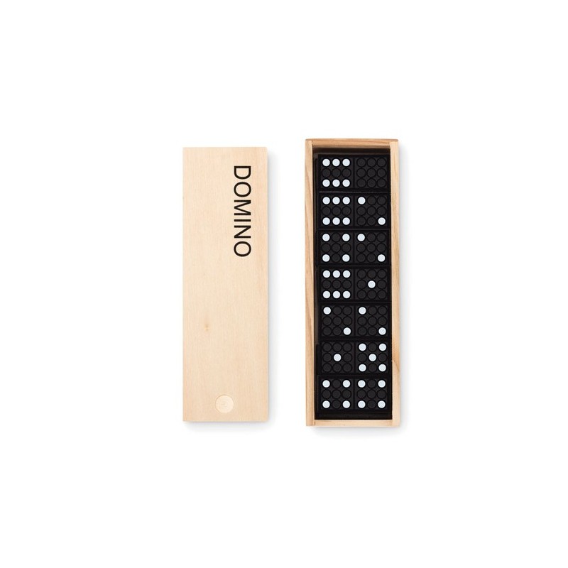 Jeu de domino en bois dans une boîte - Cadeau d'entreprise unique Matières : MDF Couleurs : bois