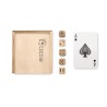 Cartes à jouer personnalisées et 5 dés s - LAS VEGAS Matières : papier Couleurs : bois personnalisable avec votre logo