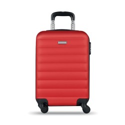 Trolley rigide pratique et élégant BUDAPEST Matières : ABS Couleurs : rouge marquage laser ultra précis