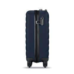 Trolley rigide pratique et élégant BUDAPEST Matières : ABS Couleurs : bleu marine personnalisation rapide en France