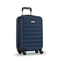 Trolley rigide pratique et élégant BUDAPEST Matières : ABS Couleurs : bleu marine personnalisable avec votre logo