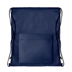 Grand Sac Cordelette 210D Personnalisé pour Événements - POCKET SHOOP Matières : PET Couleurs : bleu objet promotionnel éco-resp