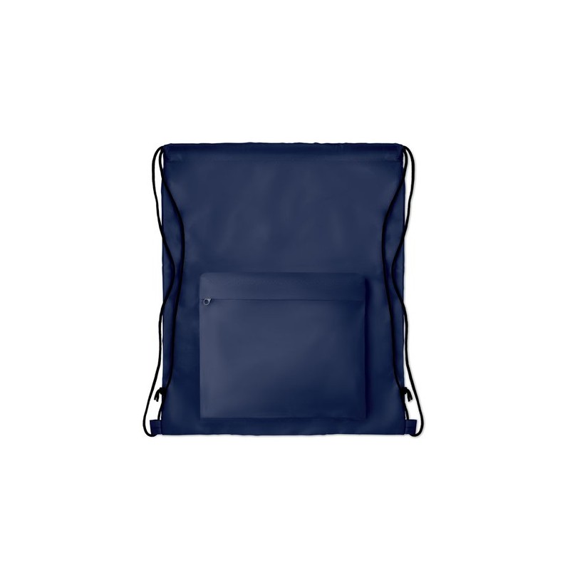 Grand Sac Cordelette 210D Personnalisé pour Événements - POCKET SHOOP Matières : PET Couleurs : bleu objet promotionnel éco-resp