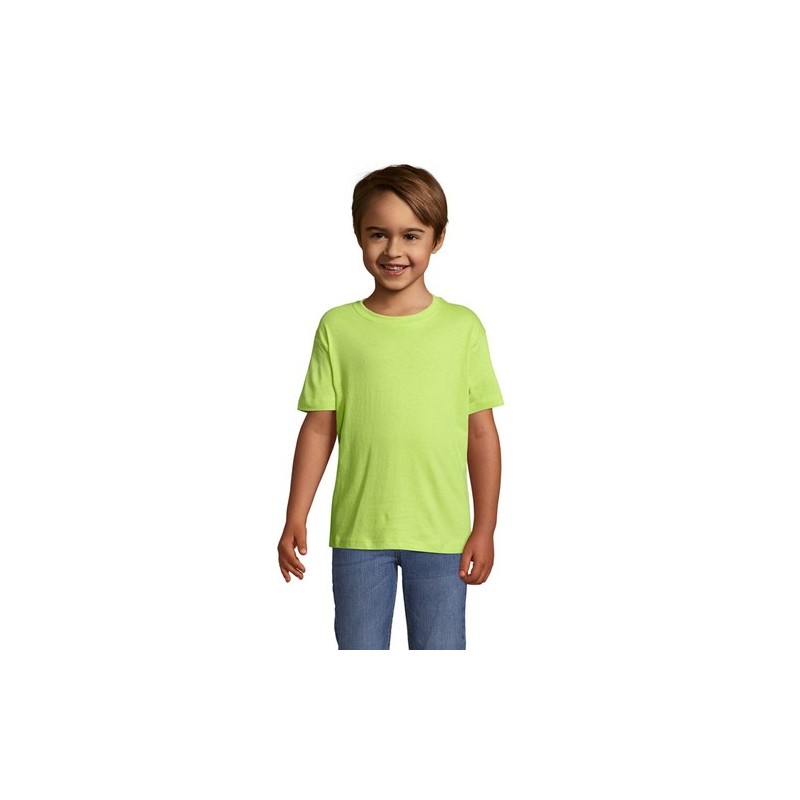 T-shirt personnalisé  150g pour enfants - Régent Kids Matières : coton Taille textile : 3XL Couleurs : vert pomme marquage laser