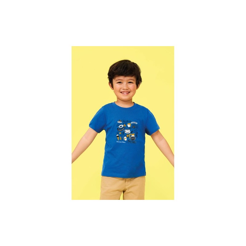 T-shirt personnalisé  150g pour enfants - Régent Kids Matières : coton Taille textile : 3XL Couleurs : vert pomme marquage coule