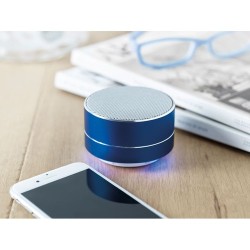 Haut-parleur rond sans fil personnalisé audio premium SOUND Matières : aluminium Couleurs : bleu royal objet promotionnel éco-re