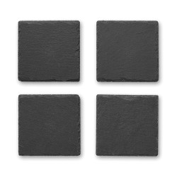 Sous-verres s en ardoise personnalisés SLATE4 Matières : ardoise Couleurs : noir cadeau entreprise pas cher