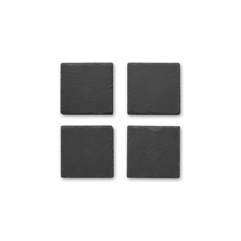 Sous-verres s en ardoise personnalisés SLATE4 Matières : ardoise Couleurs : noir cadeau entreprise pas cher