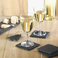 Sous-verres s en ardoise personnalisés SLATE4 Matières : ardoise Couleurs : noir marquage laser ultra précis