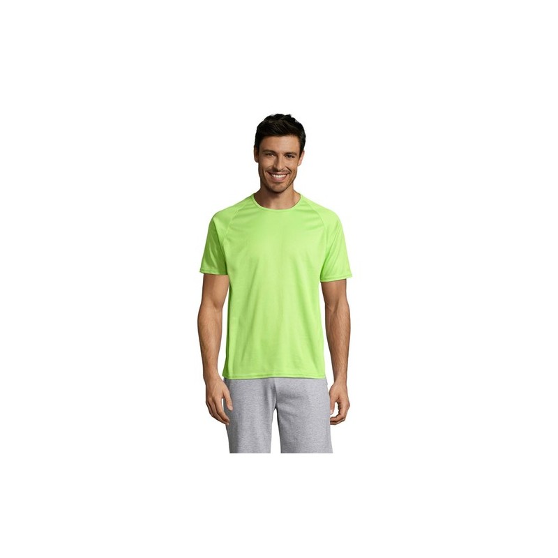 T-shirt personnalisé confortable et performant pour hommes Sporty Matières : coton Taille textile : L Couleurs : vert pomme marq