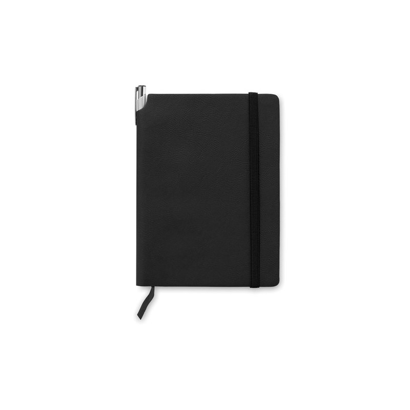 Carnet A5 en PU Personnalisé SOFTNOTE Matières : papier Couleurs : noir cadeau entreprise pas cher
