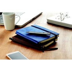 Carnet A5 en PU Personnalisé SOFTNOTE Matières : papier Couleurs : bleu objet promotionnel éco-responsable