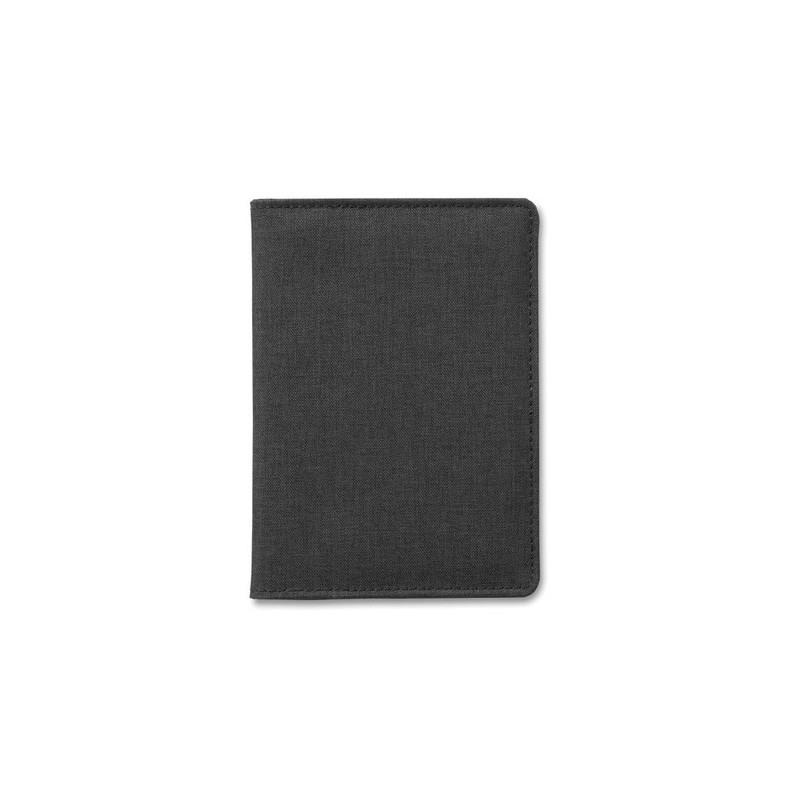 Support de passeport 2 tons personnalisé - SHIELDOC Matières : PET Couleurs : noir