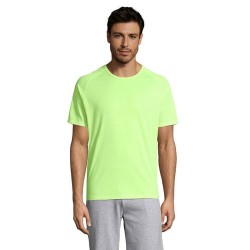 T-shirt personnalisé confortable et performant pour hommes Sporty Matières : coton Taille textile : S Couleurs : jaune fluo obje