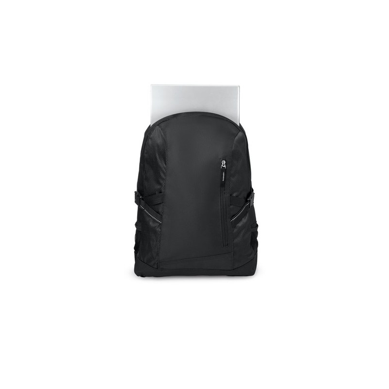 Sac à dos pratique et personnalisable en polyester TECNOTREK Matières : PET Couleurs : noir personnalisable avec votre logo