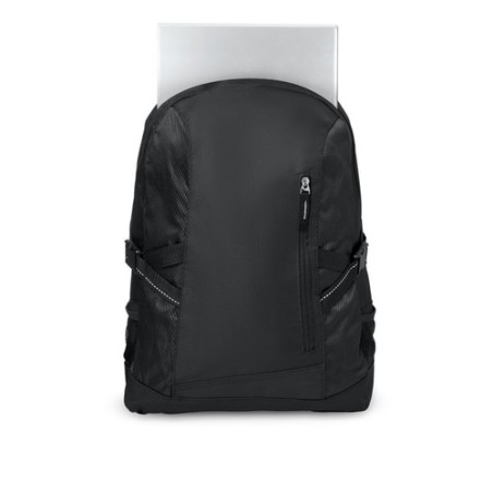 Sac à dos pratique et personnalisable en polyester TECNOTREK Matières : PET Couleurs : noir personnalisable avec votre logo