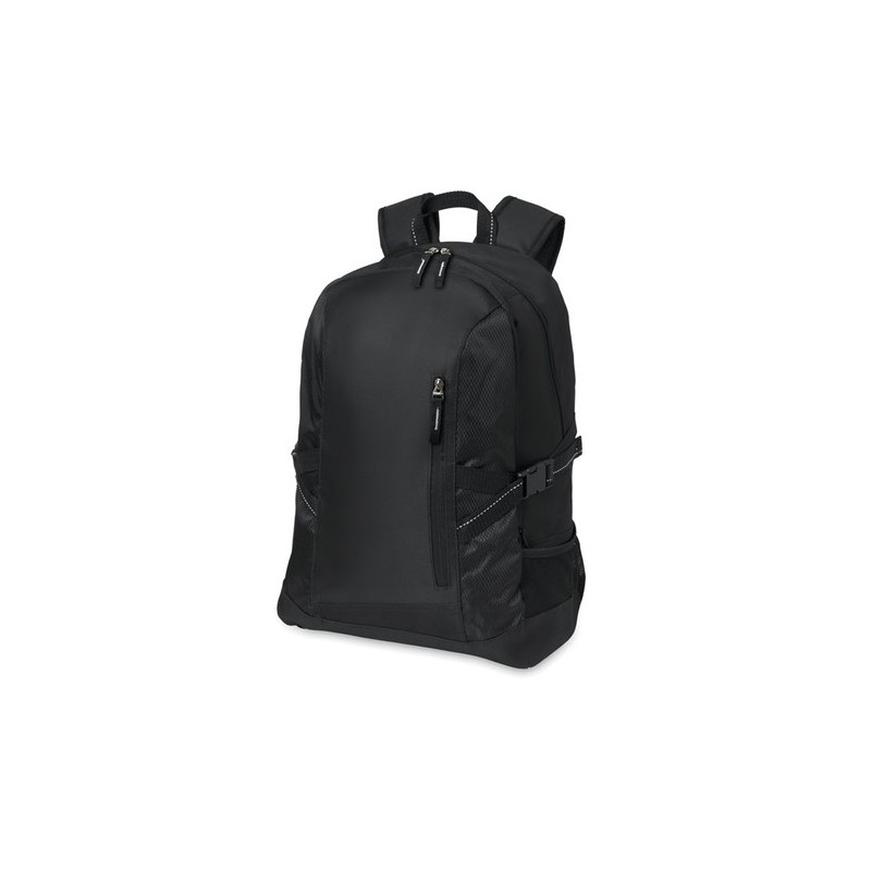 Sac à dos pratique et personnalisable en polyester TECNOTREK Matières : PET Couleurs : noir cadeau entreprise pas cher