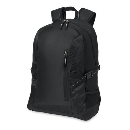 Sac à dos pratique et personnalisable en polyester TECNOTREK Matières : PET Couleurs : noir cadeau entreprise pas cher