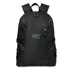 Sac à dos pratique et personnalisable en polyester TECNOTREK Matières : PET Couleurs : noir impression haute définition