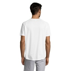 T-shirt personnalisé confortable et performant pour hommes Sporty Matières : coton Taille textile : L Couleurs : blanc marquage 