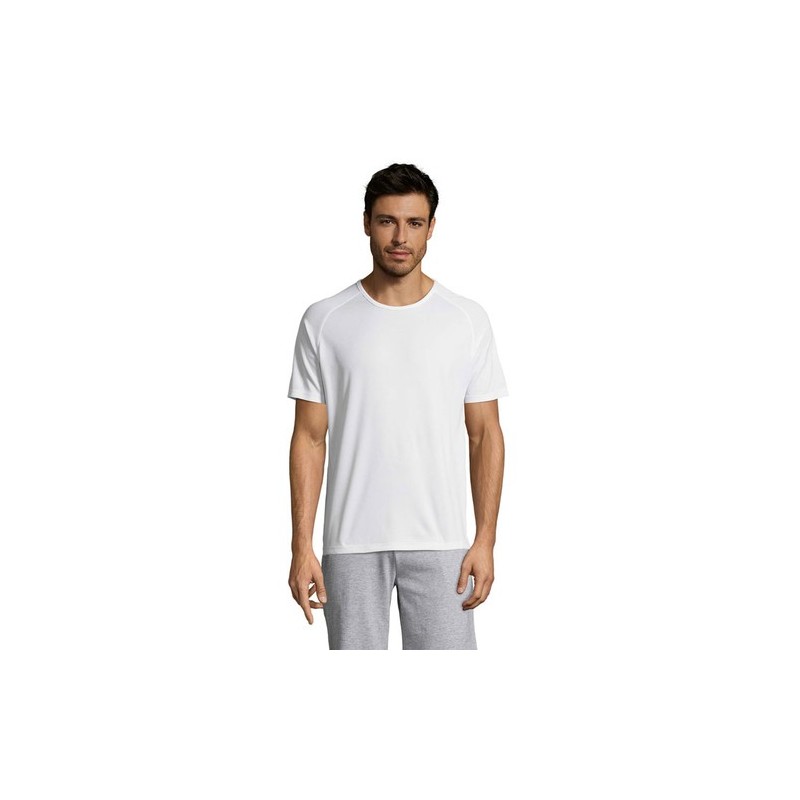T-shirt personnalisé confortable et performant pour hommes Sporty Matières : coton Taille textile : M Couleurs : blanc goodies p