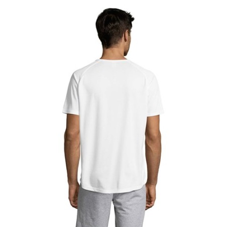 T-shirt personnalisé confortable et performant pour hommes Sporty Matières : coton Taille textile : M Couleurs : blanc goodies p