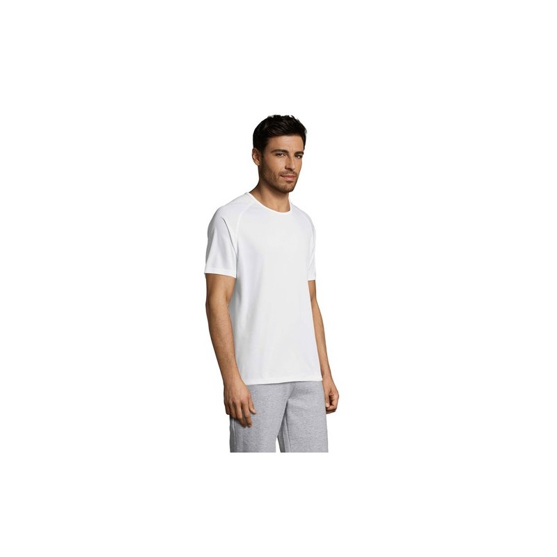 T-shirt personnalisé confortable et performant pour hommes Sporty Matières : coton Taille textile : M Couleurs : blanc goodies p