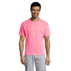 T-shirt personnalisé confortable et performant pour hommes Sporty Matières : coton Taille textile : 3XL Couleurs : rose fluo mar
