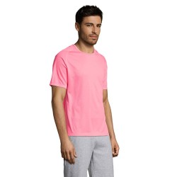 T-shirt personnalisé confortable et performant pour hommes Sporty Matières : coton Taille textile : 3XL Couleurs : rose fluo obj