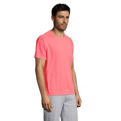 T-shirt personnalisé confortable et performant pour hommes Sporty Matières : coton Taille textile : XXS Couleurs : corail fluo p