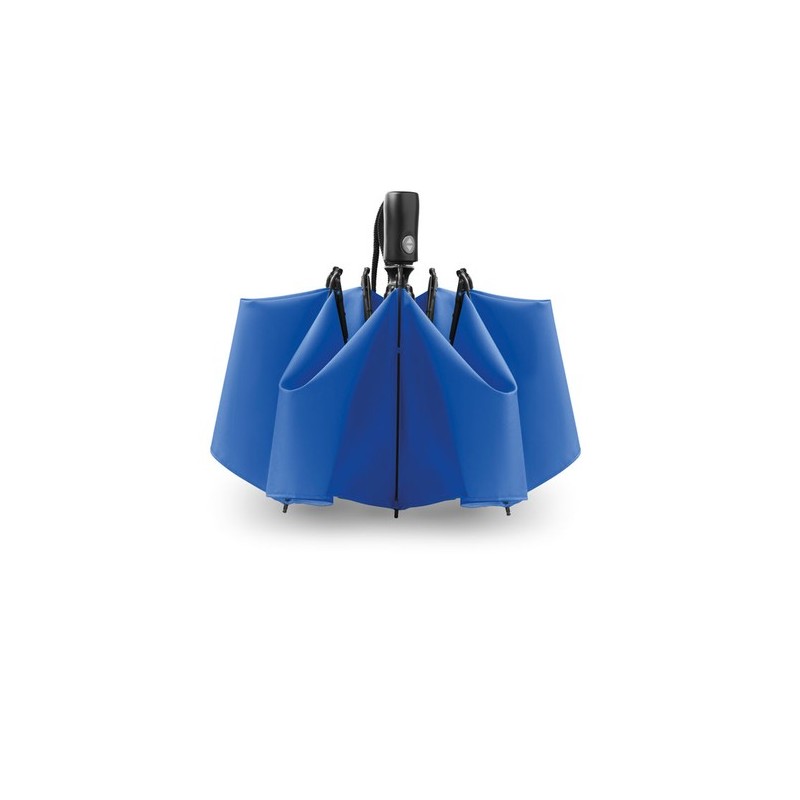 Parapluie réversible pliable pratique et élégant DUNDEE Matières : verre Couleurs : bleu royal impression logo haute qualité