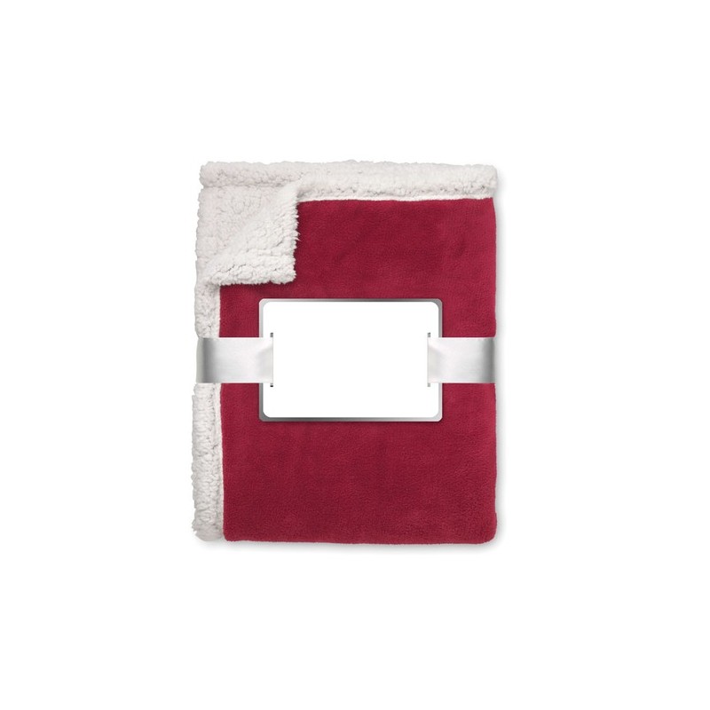 Couverture personnalisée PP/sherpa ZERMATT - Douceur et style assurés à prix abordable Matières : PET Couleurs : bordeaux objet 