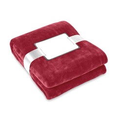 Couverture  en flanelle blanche - DAVOS Matières : PET Couleurs : bordeaux