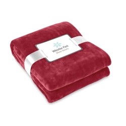 Couverture  en flanelle blanche - DAVOS Matières : PET Couleurs : bordeaux goodies entreprise design
