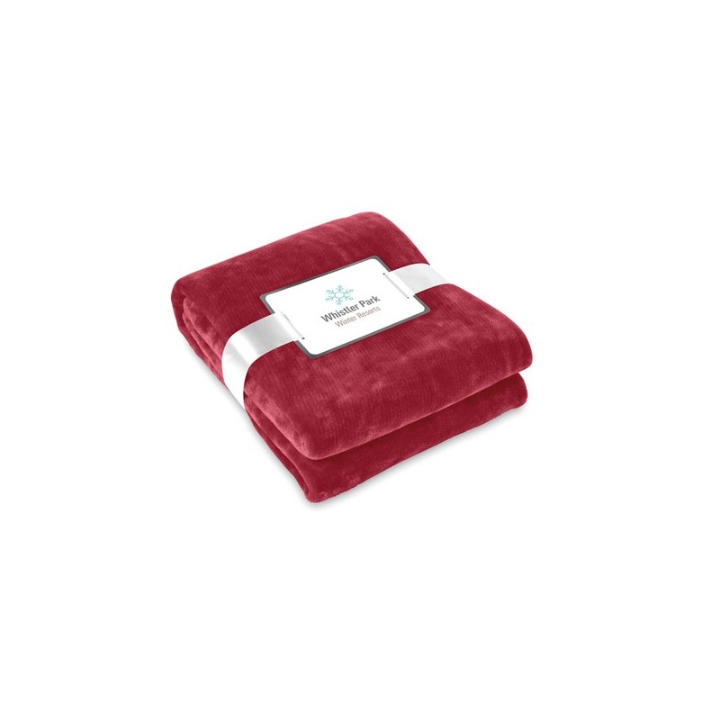 Couverture  en flanelle blanche - DAVOS Matières : PET Couleurs : bordeaux goodies entreprise design