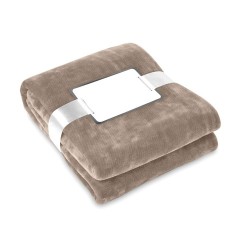 Couverture  en flanelle blanche - DAVOS Matières : PET Couleurs : kaki impression haute définition
