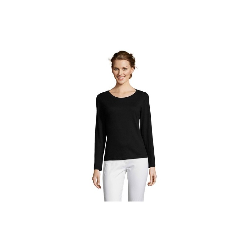 T-shirt Femme Personnalisé 150g Éco-responsable - Majestic Matières : coton Taille textile : L Couleurs : noir profond objet pro