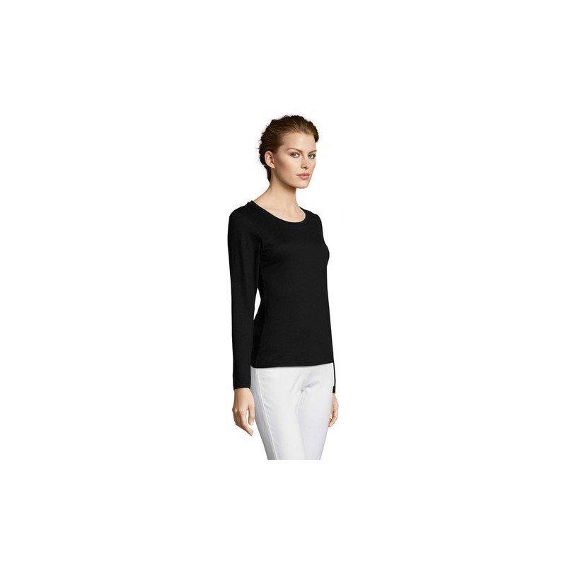 T-shirt Femme Personnalisé 150g Éco-responsable - Majestic Matières : coton Taille textile : L Couleurs : noir profond marquage 