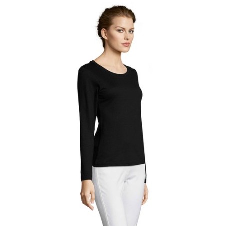 T-shirt Femme Personnalisé 150g Éco-responsable - Majestic Matières : coton Taille textile : L Couleurs : noir profond marquage 