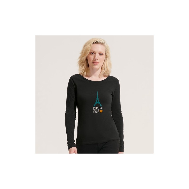 T-shirt Femme Personnalisé 150g Éco-responsable - Majestic Matières : coton Taille textile : M Couleurs : noir profond livraison